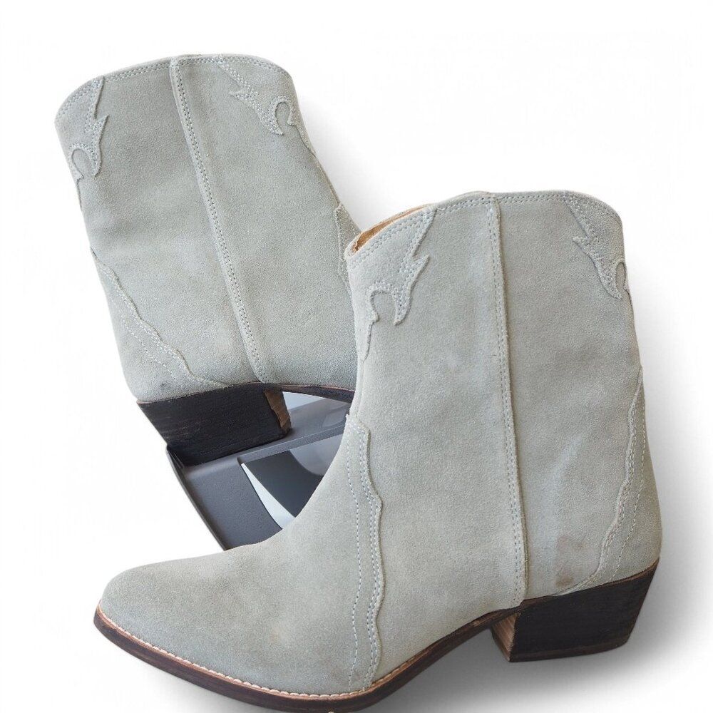 Free People New Frontier Suede Western Style Boots‎ "Dusty Blue" Women's 9/40